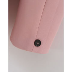 Pink Lapel Collar Button Solid Color Blazer TQK260054-10