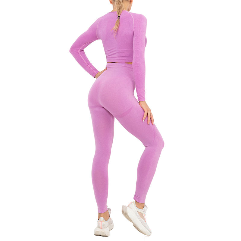 Rosy Seamless Long Sleeve Yoga Sports Set TQE00135-6