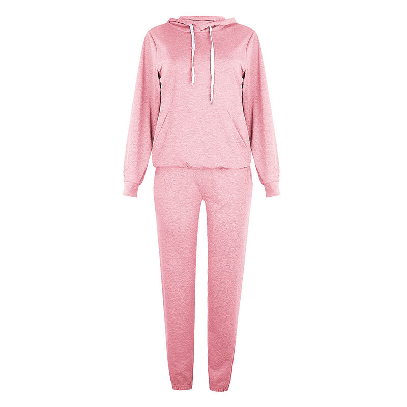 Pink Drawstring Hoodie with Pant Set TQK710131-10