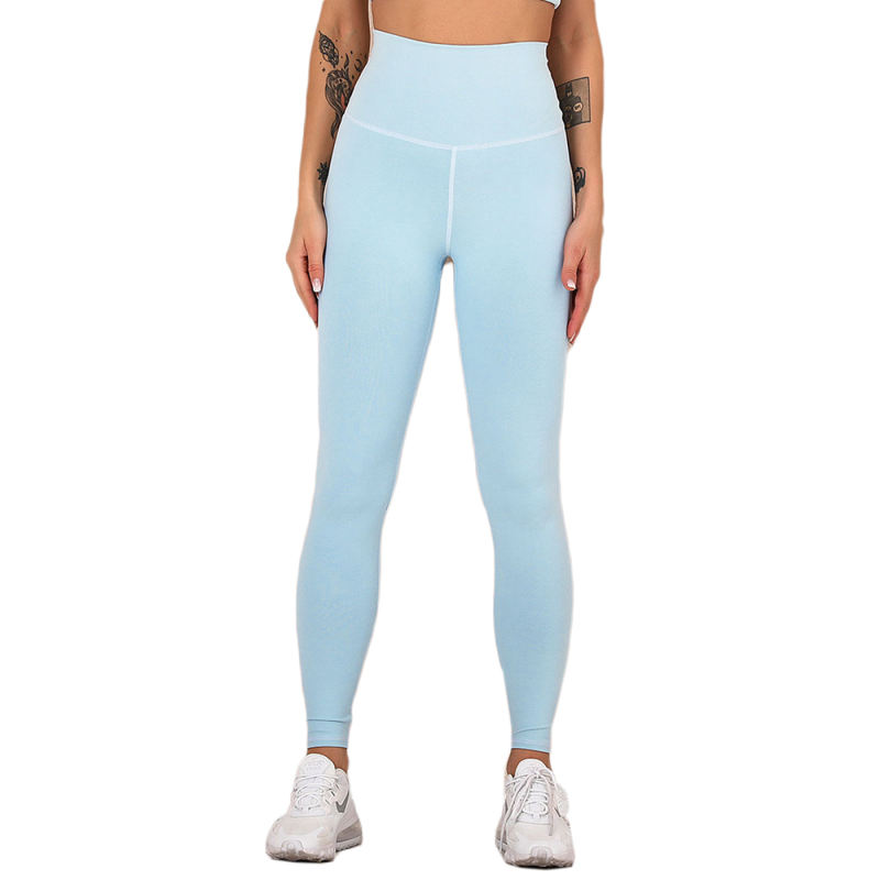 Light Blue Sides Drawstring Short Sleeve Yoga Pant Set TQK710243-30