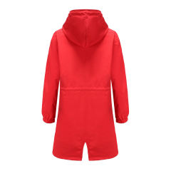 Red Weatherproof Hooded Outdoor Rainproof Coat TQK280160-3