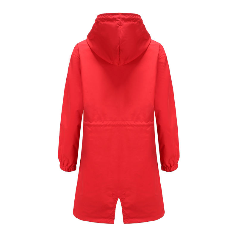 Red Weatherproof Hooded Outdoor Rainproof Coat TQK280160-3