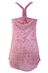 Rosy Braided Racerback Burnout Beach Dress