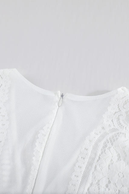 White Fill Your Heart Lace Maxi Dress LC611316-1