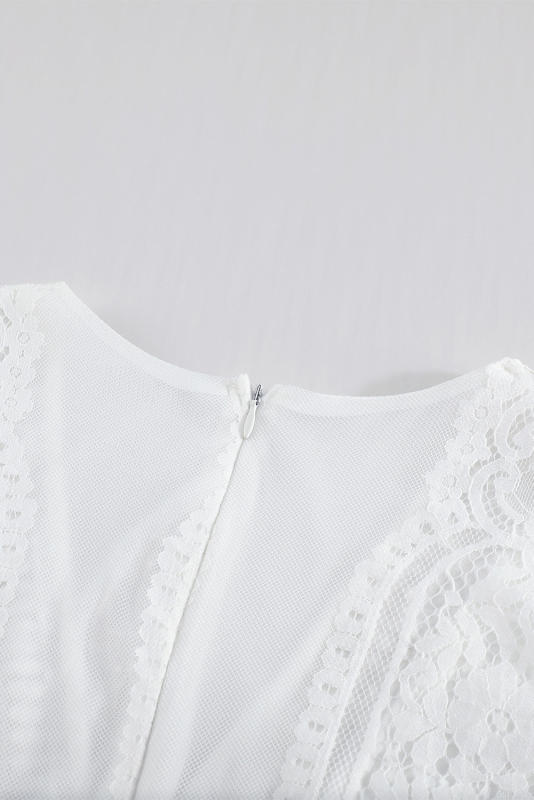 White Fill Your Heart Lace Maxi Dress LC611316-1