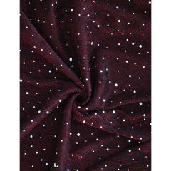 Burgundy Sequin V Neck High Split Maxi Dress TQK311352-23