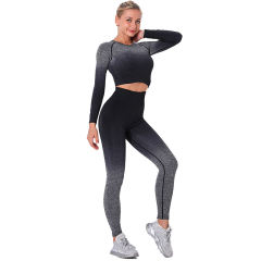 Black Gradient Long Sleeve Sports Set TQE00131-2