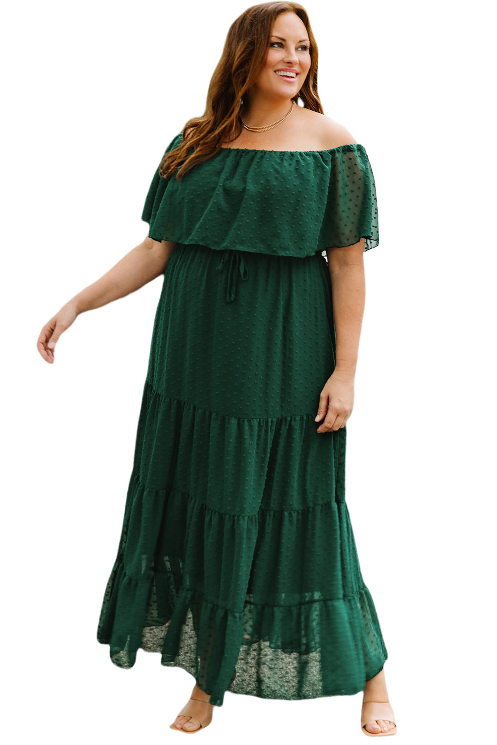 Green Dot Maxi Dress