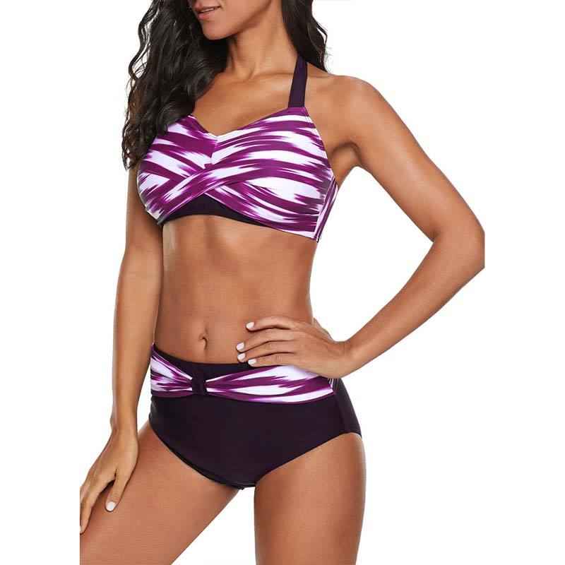 Purple White Tie Dye Bikini Swimwear TQK610111-8