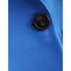 Sapphire Blue  Lapel Collar Button Solid Color Blazer TQK260054-62