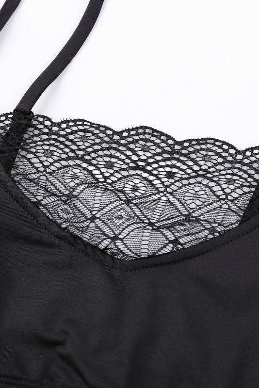 Black Lace Solid Color Plus Size Bra LC204-2