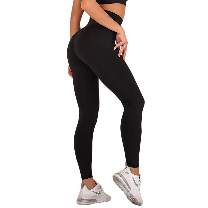 Black Sides Drawstring Short Sleeve Yoga Pant Set TQK710243-2
