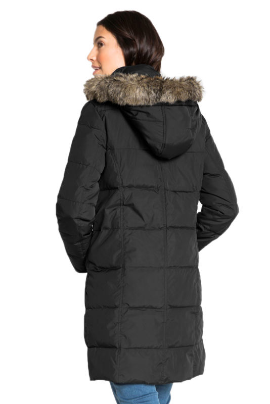 Black Toggle Button Quilted Coat For Women