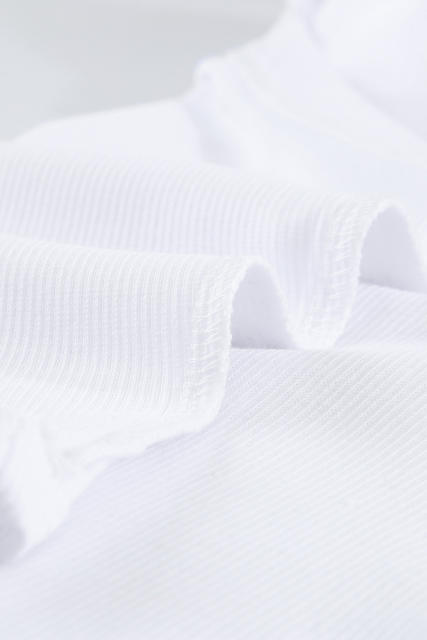 White Fashion Bodycon Tight Ribbed Tank Top LC256249-1