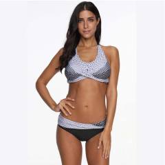 Black Push-up Halter Bikini Set TQK610112-2