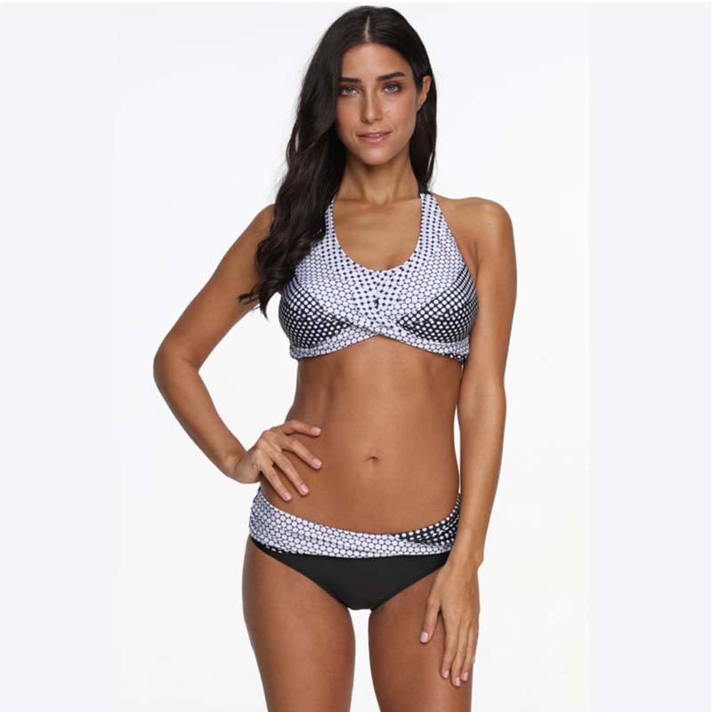 Black Push-up Halter Bikini Set TQK610112-2
