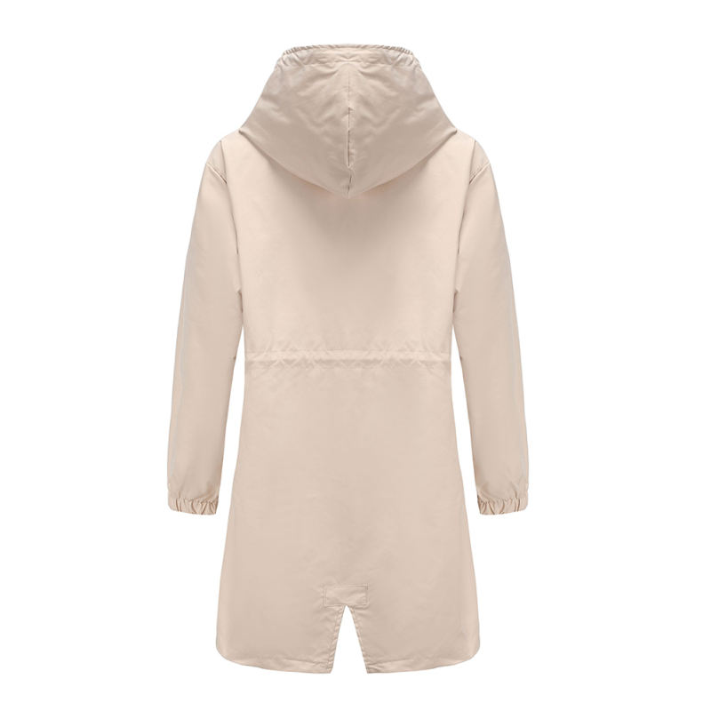 Khaki Weatherproof Hooded Outdoor Rainproof Coat TQK280160-21