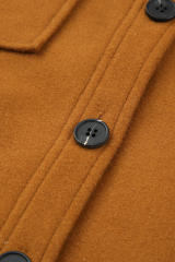Brown Long Sleeve Pockets Buttoned Shirt Jacket LC8512409-17