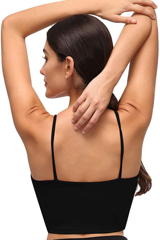 Black Wireless Seamless Sport Yoga Bra Crop Tank LC264040-2