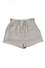 Gray Linen Mix Paper Bag Shorts LC731168-11