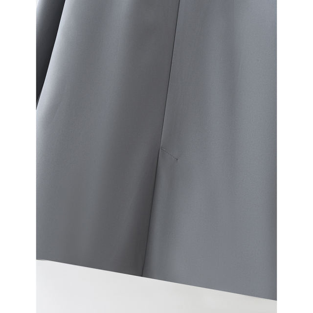 Dark Gray Lapel Collar Button Solid Color Blazer TQK260054-26