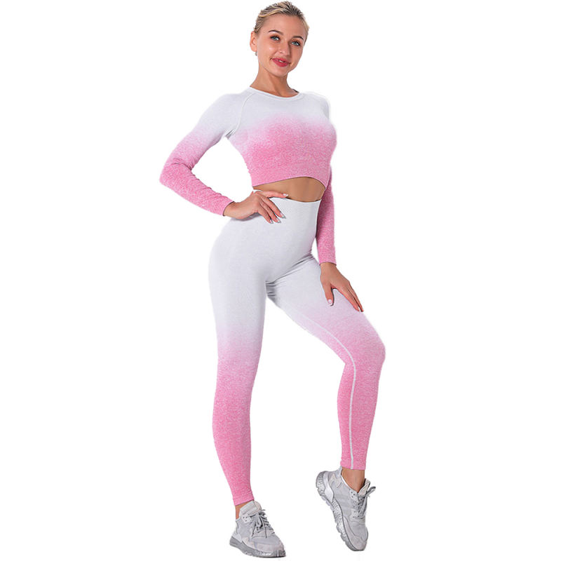 Pink Gradient Long Sleeve Sports Set TQE00131-10