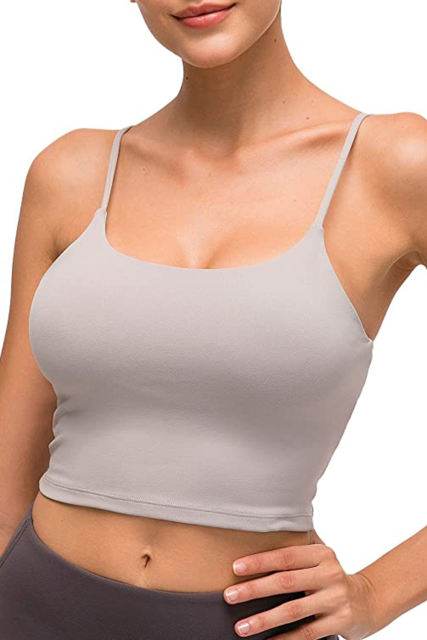 Gray Wireless Seamless Sport Yoga Bra Crop Tank LC264040-11
