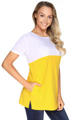 Mustard White Colorblock Pocket Tunic