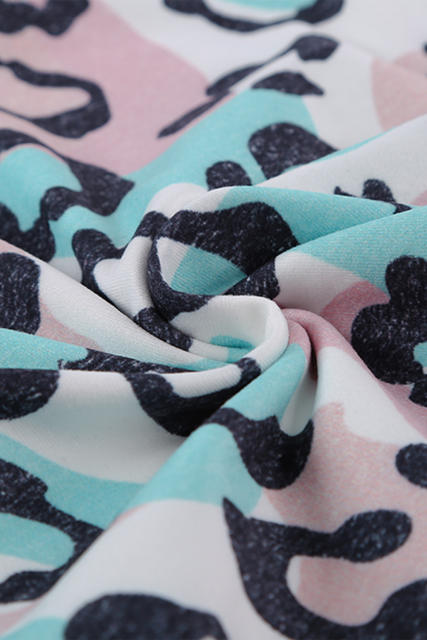 Leopard Print Elastic Waist Drawstring Shorts With Pocket LC771761-20