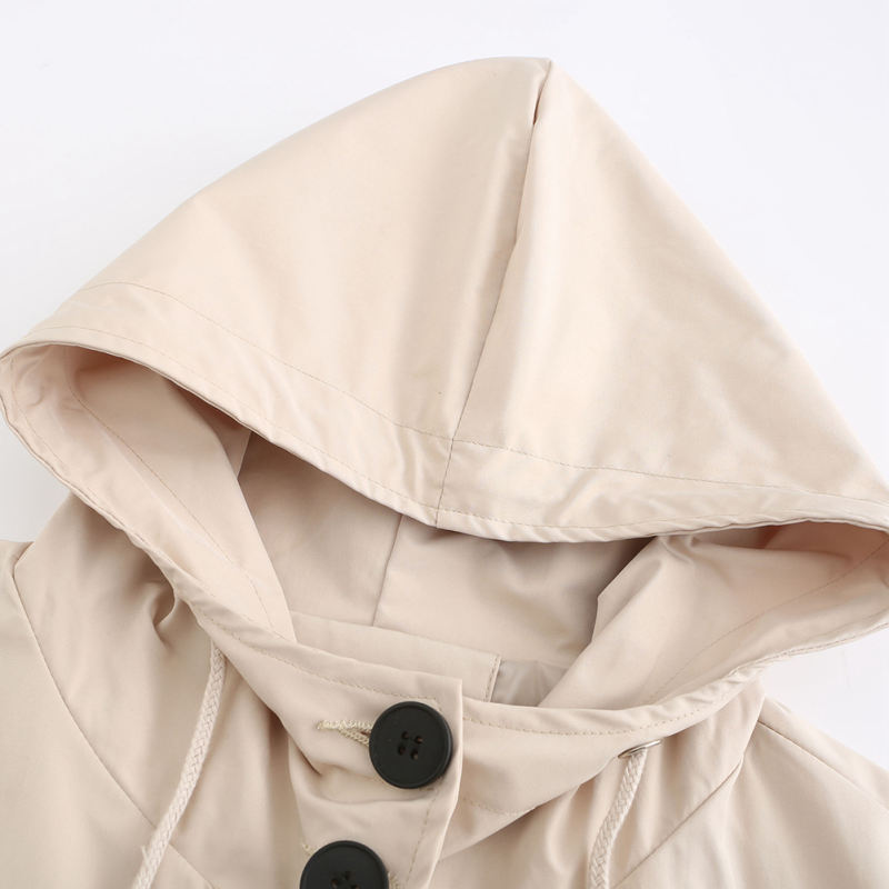 Khaki Weatherproof Hooded Outdoor Rainproof Coat TQK280160-21