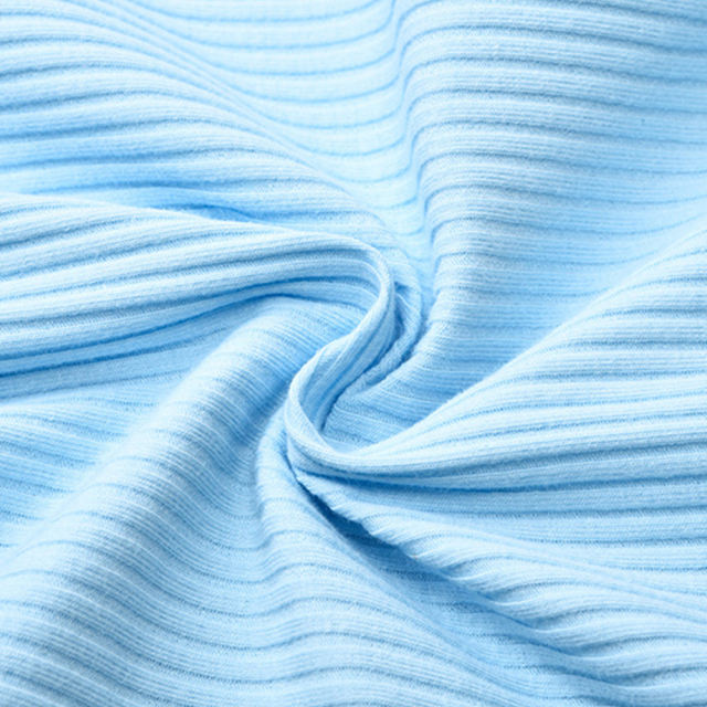 Light Blue Pleated V Neck Long Sleeve Bodysuit TQK550215-30