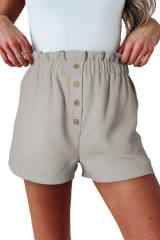 Gray Linen Mix Paper Bag Shorts LC731168-11