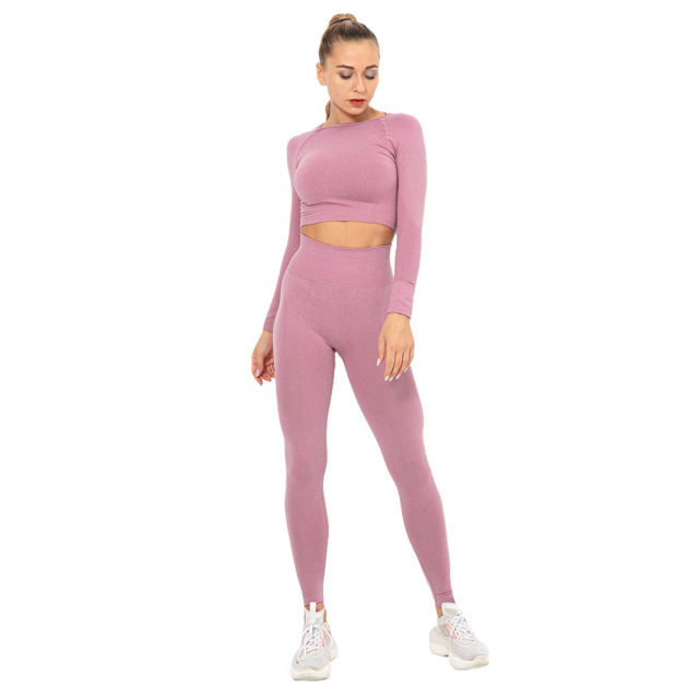 Cameo Seamless Long Sleeve Yoga Sports Set TQE00135-47
