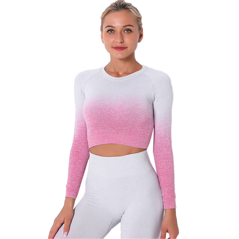 Pink Gradient Long Sleeve Sports Set TQE00131-10