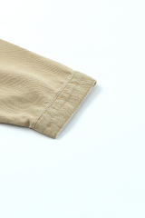 Khaki Frayed Trim Rivet Denim Jacket LC788104-16
