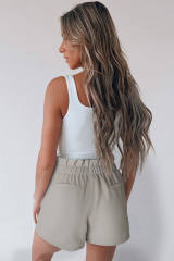 Gray Linen Mix Paper Bag Shorts LC731168-11