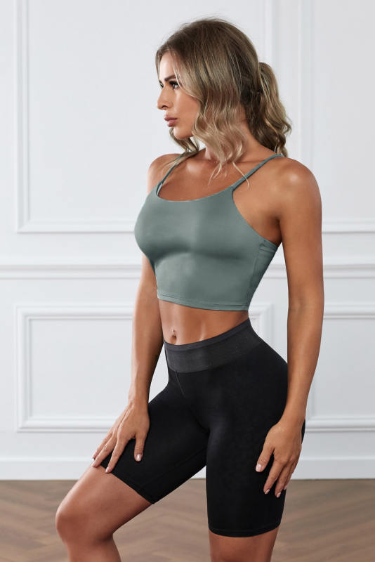 Green Wireless Seamless Sport Yoga Bra Crop Tank LC264040-9