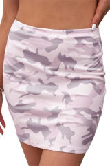 Camo Print Mini Skirt LC65573-10
