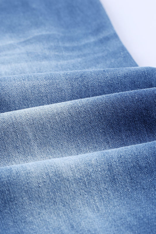 Faded Mid High Rise Jeans with Holes LC78267-4