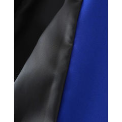 Blue Lapel Collar Button Solid Color Blazer TQK260054-5