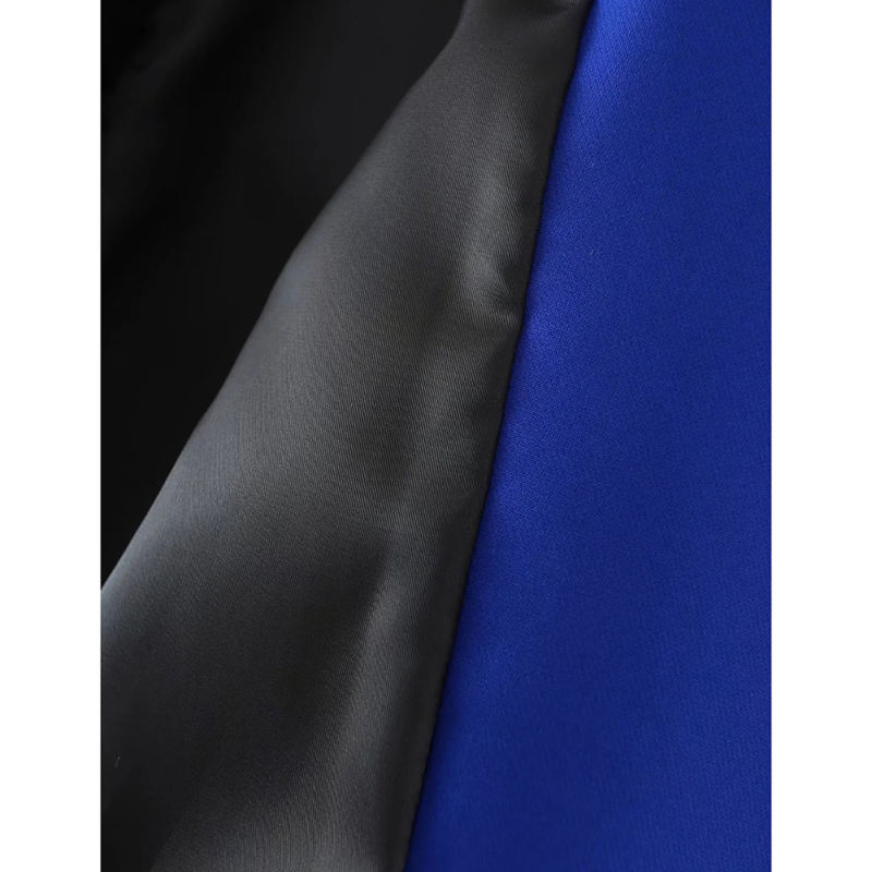 Blue Lapel Collar Button Solid Color Blazer TQK260054-5