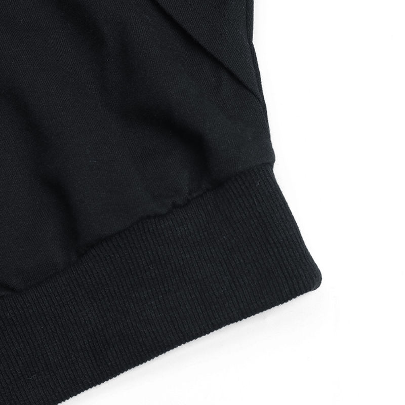 Black Hollow Out Long Sleeve Crop Top with Pant Set TQF711003-2