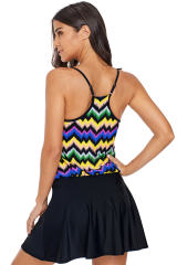 Rainbow Fuzzy Zigzag One-Piece Swim Dress