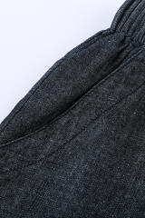 Black Casual Pocketed Frayed Denim Shorts LC77959-2
