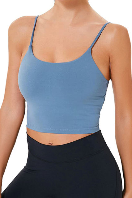 Blue Wireless Seamless Sport Yoga Bra Crop Tank LC264040-5