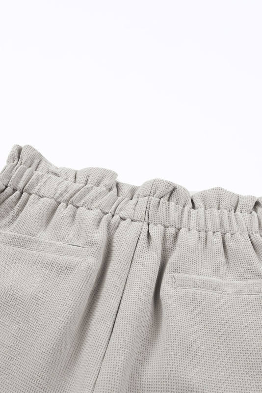 Gray Linen Mix Paper Bag Shorts LC731168-11