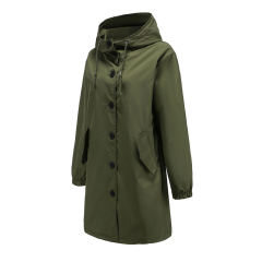 Army Green Weatherproof Hooded Outdoor Rainproof Coat TQK280160-27