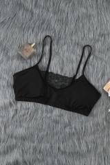 Black Lace Solid Color Plus Size Bra LC204-2