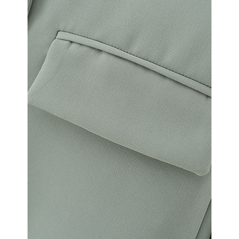 Light Green Lapel Collar Button Solid Color Blazer TQK260054-28