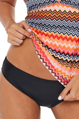 Solid Black Full Back Coverage Swimming Panty